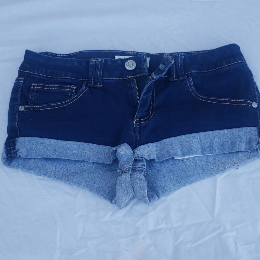 Dark denim booty shorts